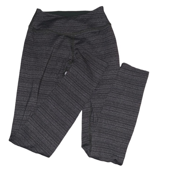 Beyond Yoga Dark Olive Green Striped Leggings - Picture 2 of 8